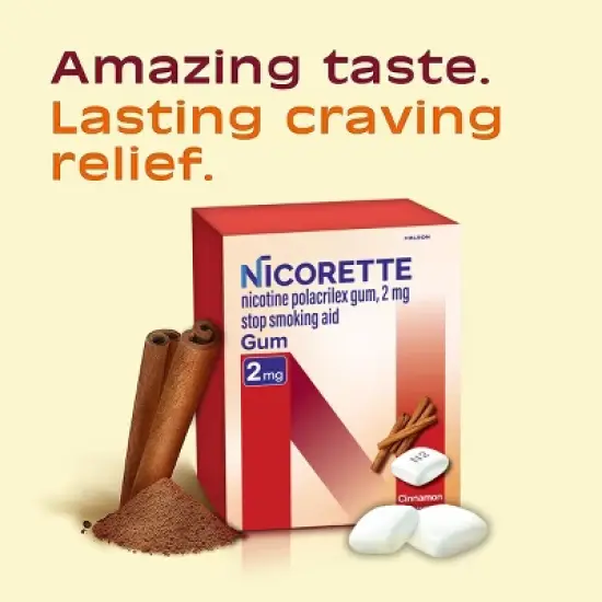 Nicorette 2mg Stop Smoking Aid Nicotine Gum - Cinnamon Surge - 160ct image {3}