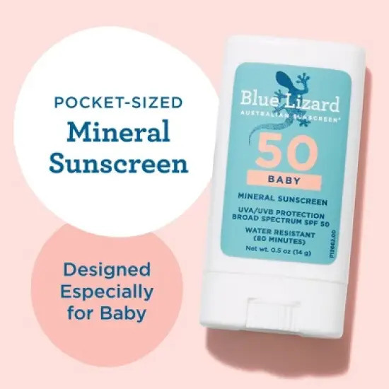Blue Lizard Baby Mineral Sunscreen Stick for Face and Body - SPF 50+ - 0.5 oz image {4}