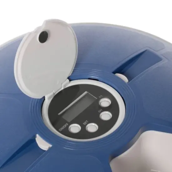 PawsMark 6-Meal Automatic Pet Feeder LCD Smart Programmable Time Setting Pet Dog Cat Food Compartment Dispenser image {2}