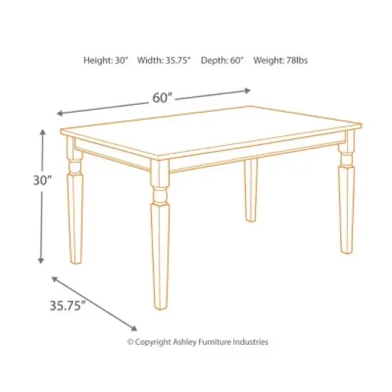 Whitesburg Rectangular Dining Room Table Wood/Brown/Cottage White - Signature Design by Ashley image {8}