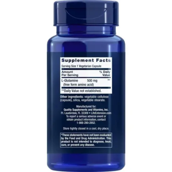 L-Glutamine 500mg by Life Extension  -  100 Capsule image {1}