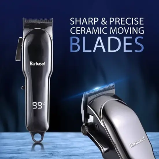Barbasol LCD Display Rechargeable Cordless Hair Clipper 6 Guide Combs Battery Hair Trimmer - 10ct image {7}
