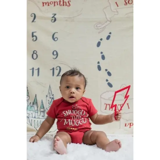 Harry Potter Baby Bodysuit and Monthly Milestone Blanket 4 Piece Newborn image {4}