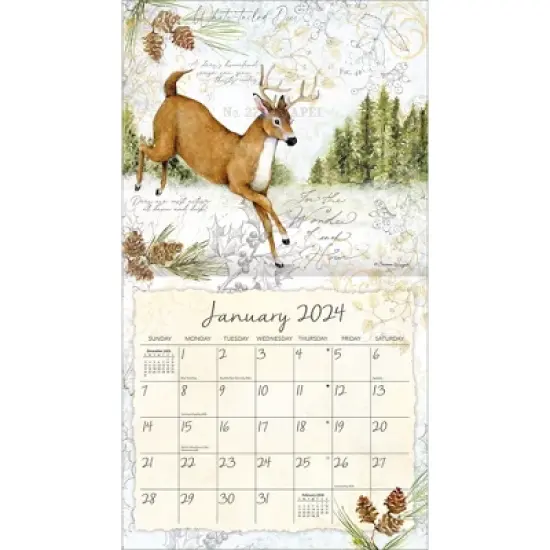 Lang 2024 Wall Calendar 24"x12" Field Guide image {1}