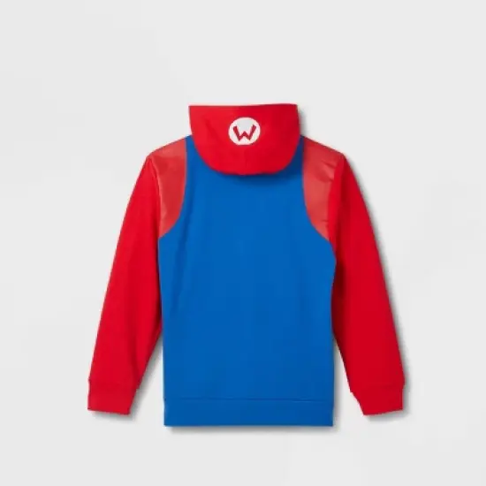 Boys' Nintendo Super Mario Cosplay Sweatshirt - Royal Blue/Red image {1}