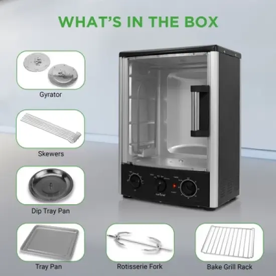 NutriChef 24+ Quart Vertical Rotisserie Oven - Multi-Function Countertop Cooker with Bake, Roast & Broil image {5}