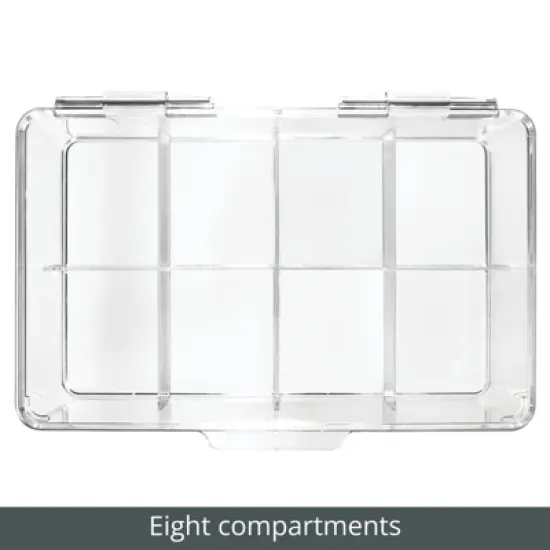 mDesign Plastic Divided First Aid Storage Box Kit, Hinge Lid for Bathroom, Clear image {4}