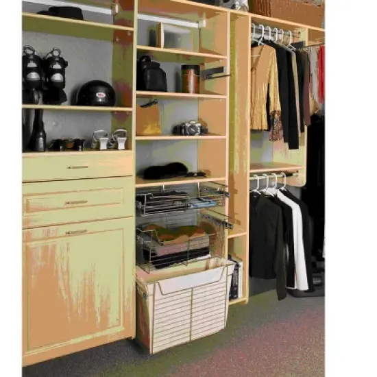 Rev-A-Shelf Sidelines Washable Canvas Cloth Closet Basket Line, Tan, (Sideline Closet Baskets Sold Separately) image {2}