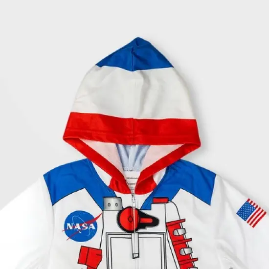 Boys' NASA Astronaut Hooded Union Suit - White image {1}