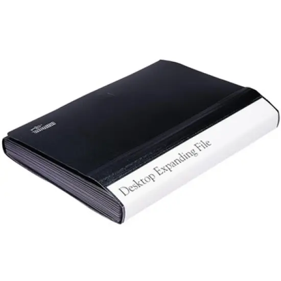 Smead Poly Desktop Expanding File, Alphabetic (A-Z) and Monthly (Jan.-Dec.) Colored Tab Inserts, 12 Pockets, Letter Size, Black (70845) image {2}