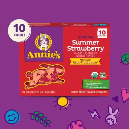 Annie's Organic Summer Strawberry Fruit Snacks - 7oz/10ct image {4}