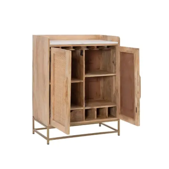 Gordon Bar Cabinet Natural - Linon image {3}