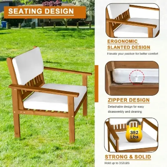 BestMassage 3-Piece Patio Bistro Set Outdoor Patio Furniture Conversation Table Chair Set image {5}