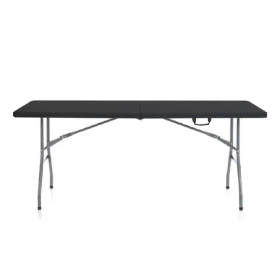 Plastic Development Group Durable 6 Foot Folding Multipurpose Banquet Table with Secure Base for Indoor and Outdoor Events, Black image {1}