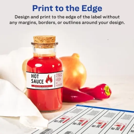 Avery Waterproof Labels, 1-1/4" x 9-3/4", Matte White, 40ct (22845) image {7}