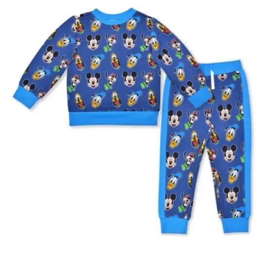 Disney Boy's 2-Pack Mickey Mouse and Friends Long Sleeve Graphic Shirt and Jogger Pant Set for toddler image {6}