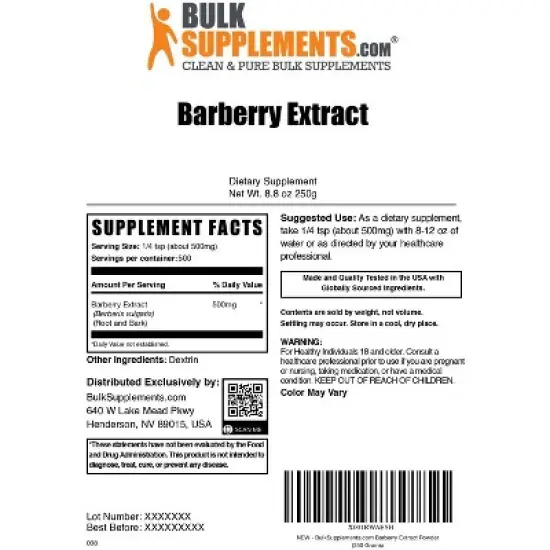 BulkSupplements Barberry Extract Powder image {5}