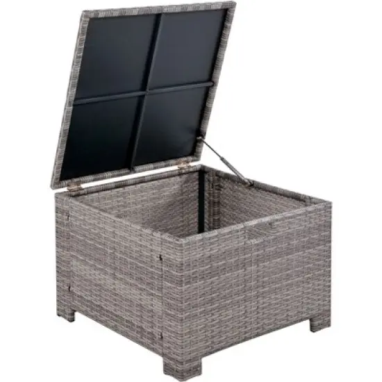 6PCS Patio PE Rattan Conversation Set, Outdoor All-weather Wicker Sectional Sofa Set, Beige-ModernLuxe image {10}