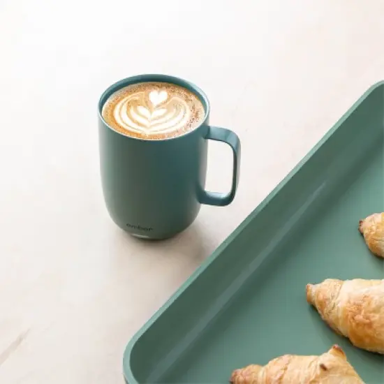 Ember Mug 2 14oz Temperature Control Smart Mug Sage Green: Ceramic Stainless Steel Drinkware for Hot Beverages image {10}