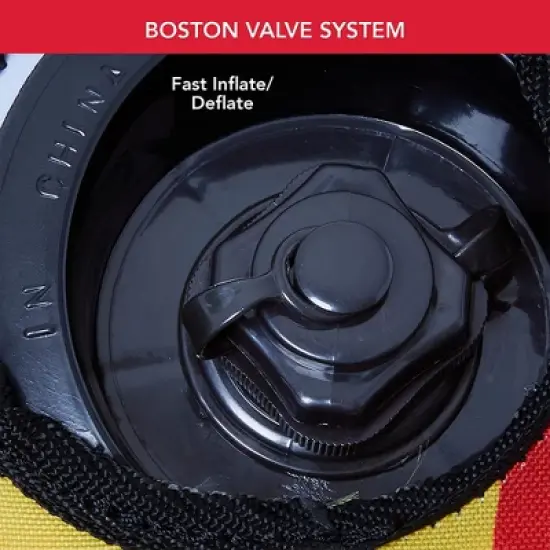 AquaPro 50 Inch Heavy Duty Double Stitched Nylon Deck Style Water Towable 2 Person Rider Tube with Quick Rope Connection, Yellow and Red image {3}