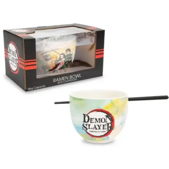 Surreal Entertainment Demon Slayer Cast Dinnerware Set | 18-Ounce Ramen Bowl with Chopsticks image {1}