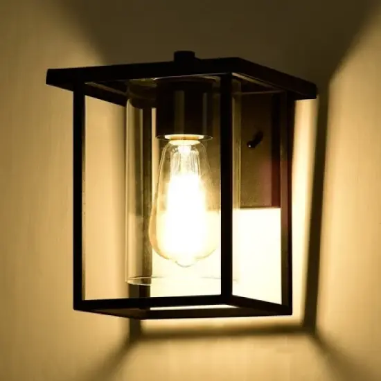 C Cattleya 1-Light Outdoor Wall Lantern Sconce with Matte Black Finish image {2}