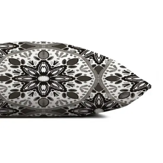Creative Products Faded Black Gray Medallions 18x18 Indoor / Outdoor Pillow image {3}