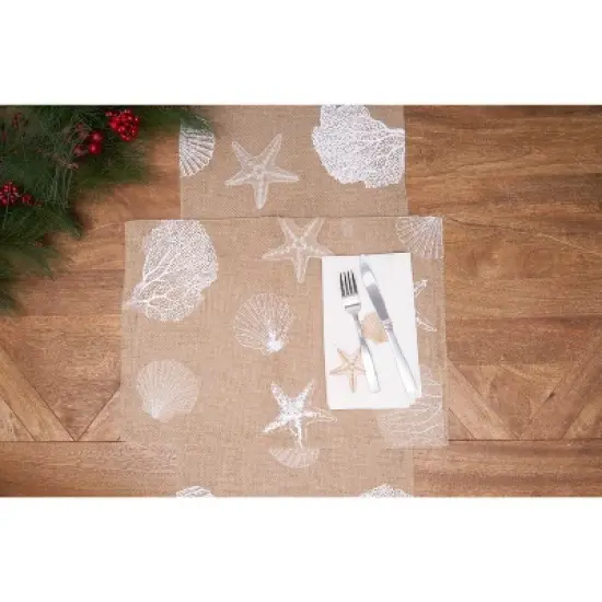C&F Home Sandy Coast Starfish Coral Shells Placemats Set of 6 Beach Coastal, 14" x 20" image {5}