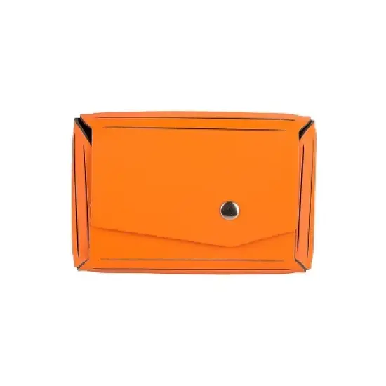 JAM Paper Italian Leather Business Card Holder Case with Angular Flap Orange Sold Individually image {5}