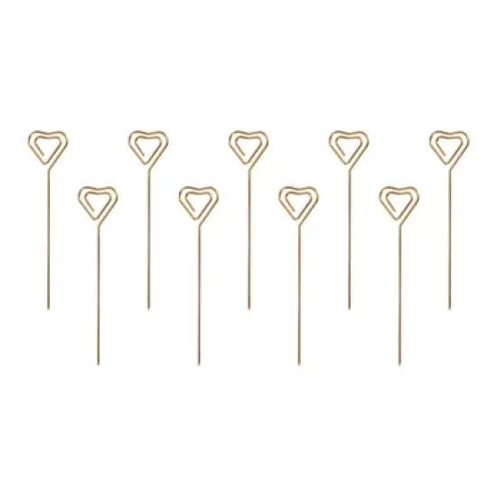 Unique Bargains Reusable Drink Appetizer Stainless Steel Heart Head Cocktail Picks 5" 9 Pcs image {5}
