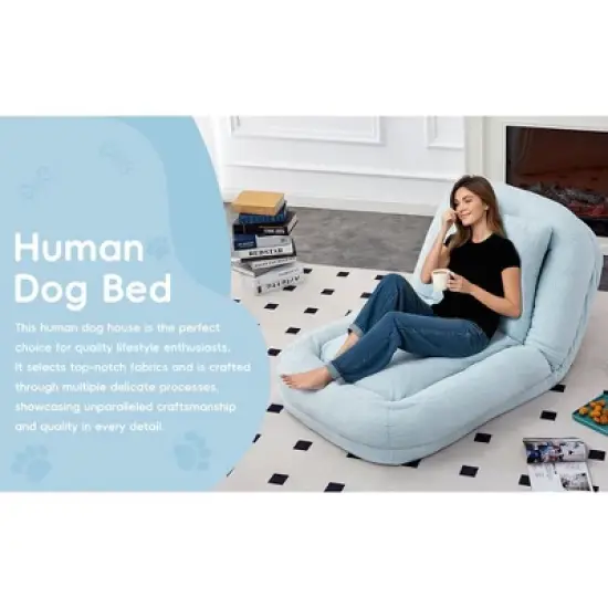 Folding Sofa Chair with 5 Adjustable Positions Plush Floor Lounge Chair for Gaming, Meditation, and Relaxation image {11}