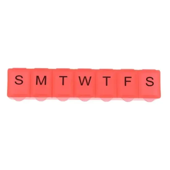 Unique Bargains 7 Compartment Single Row Pill Case 1 Pc image {9}