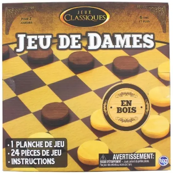 The Canadian Group Classic Games Wood Checkers Set | Board & 25 Game Pieces image {1}