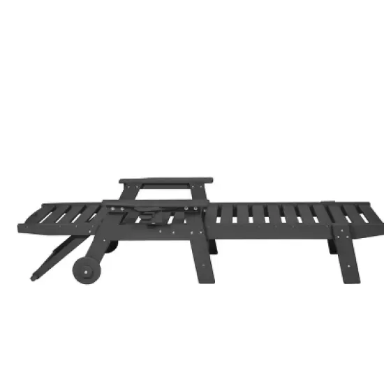 5-Level Adjustable Patio Lounge Chairs With Side Table,3-Piece Chaise Lounge Chair Set,Patio Lounge Chairs With Wheels And Cup Holder -Maison Boucle image {6}