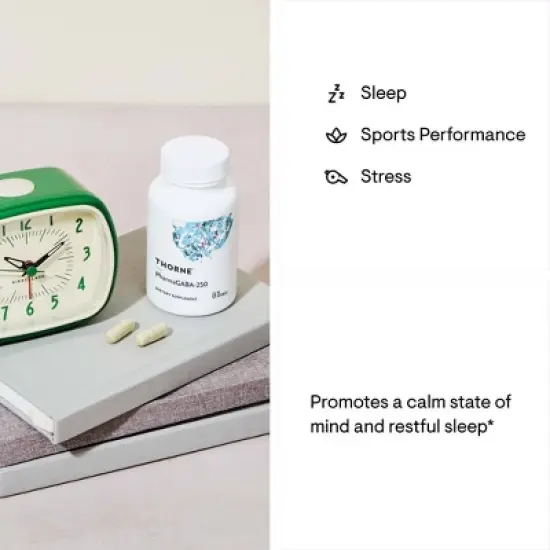 THORNE PharmaGABA-250 - GABA Supplement - 250 mg Natural Source Gamma-Aminobutyric Acid - 60 Capsules image {3}