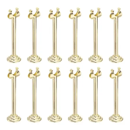 Unique Bargains Smooth Stable Rust Resistant Party Wedding Card Holders 12 Pcs Gold 3.9 Inch image {6}