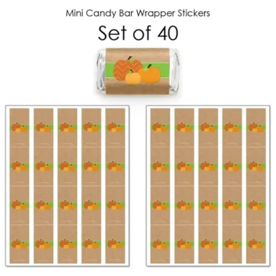 Big Dot of Happiness Pumpkin Patch - Mini Candy Bar Wrapper Stickers - Fall, Halloween or Thanksgiving Party Small Favors - 40 Count image {2}