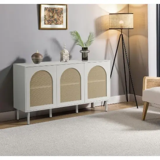 Philemon &nbsp;56Wide Modern Cabinet Sideboard with Rattan Design | Karat Home image {13}