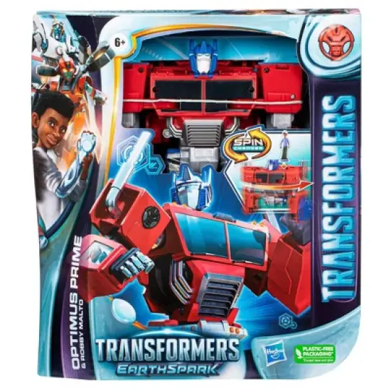 Transformers EarthSpark Spin Changer Optimus Prime and Robby Malto image {1}