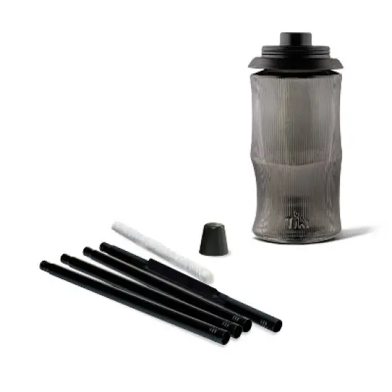 TIKI 68" 2pk Carved Torch Glass Black image {2}