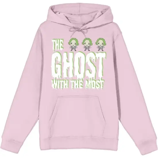 Beetlejuice "The Ghost With the Most" Men's Cradle Pink Graphic Hoodie image {4}