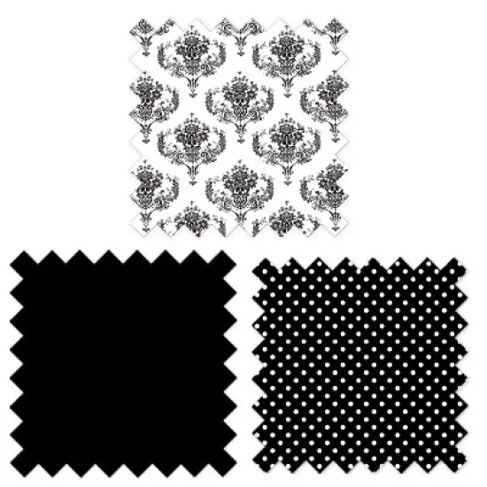 Bacati - Classic Damask Black/Grey/White 3 pc Crib Bedding Set image {6}