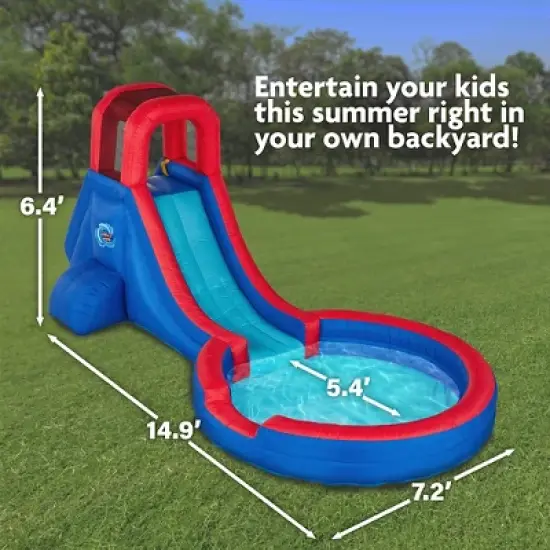 Sunny & Fun Inflatable Kids Backyard Water Slide Park w/Pool image {2}
