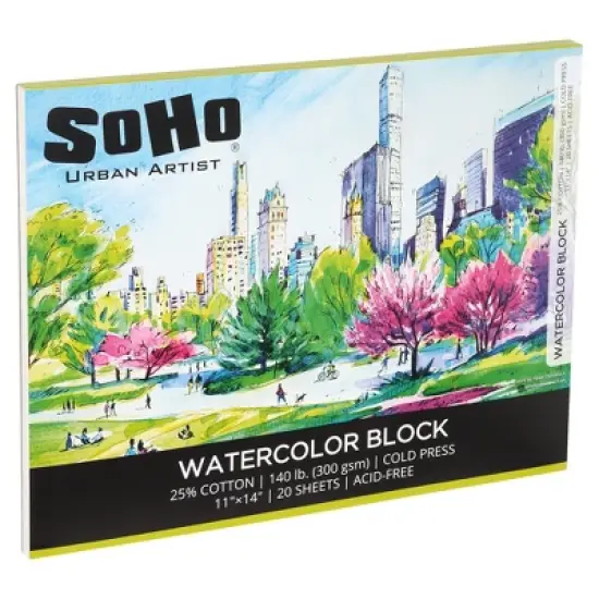 SoHo Urban Artist Watercolor Blocks - 140lb 20 Sheets Cold Press, Professional, Sustainable, Acid-Free image {7}