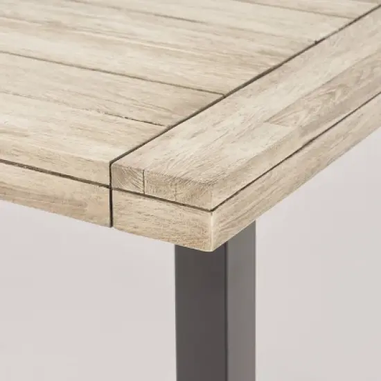 Jefferson 9pc Wood and Wicker Dining Set - Light Gray/Gray - Christopher Knight Home image {4}