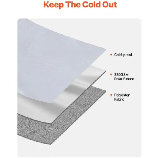 VEVOR Camping Blanket, Large Warm Wearable Stadium Blanket, Waterproof & Windproof, Polyester Fleece, Flame Retardant, 79" x 59", Light Grey image {4}