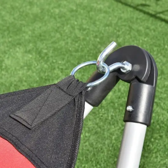 Costway Red Portable Folding Hammock Lounge Camping Bed Steel Frame Stand W/Carry Bag image {6}