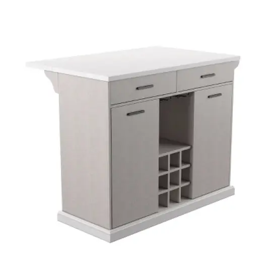 Daltaire Expandable Kitchen Island with Storage Gray/White - Aiden Lane image {10}