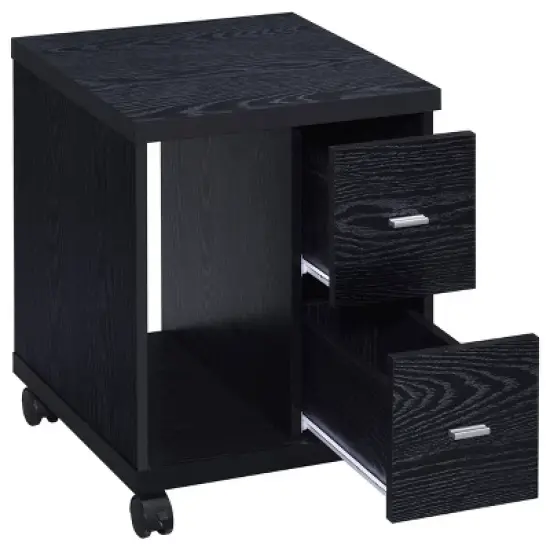 Russell 2 Drawer Mobile CPU Stand with Caster Wheels - Coaster image {2}