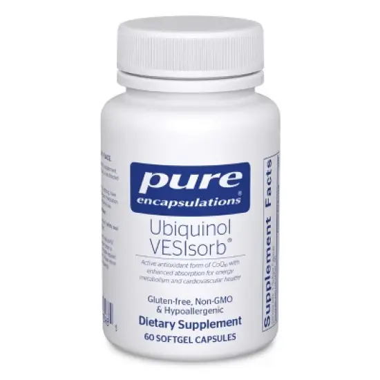 Pure Encapsulations Ubiquinol VESIsorb - Hypoallergenic Supplement - Enhanced Absorption of Active Antioxidant Form of CoQ10 - 60 Caplique Capsules image {8}
